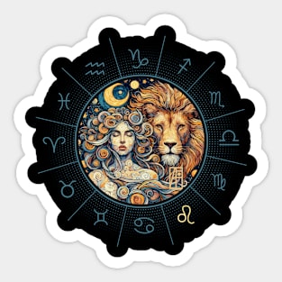 ZODIAC Leo - Astrological LEO - LEO - ZODIAC sign - Van Gogh style - 6 Sticker